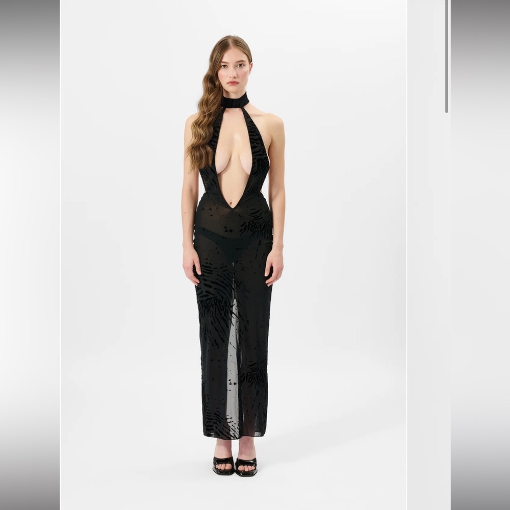 POSTER GIRL BARE DRESS BLACK ZEBRA PRINT